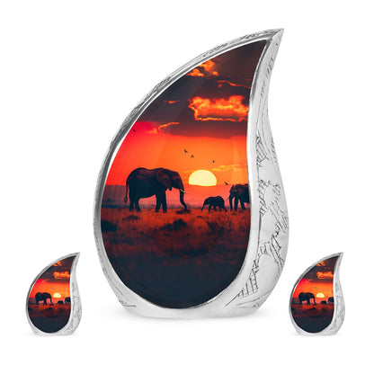 Personalized Elephant Keepsake Urn for Human Ashes - 10-inch, 200 cu in - Yatskia