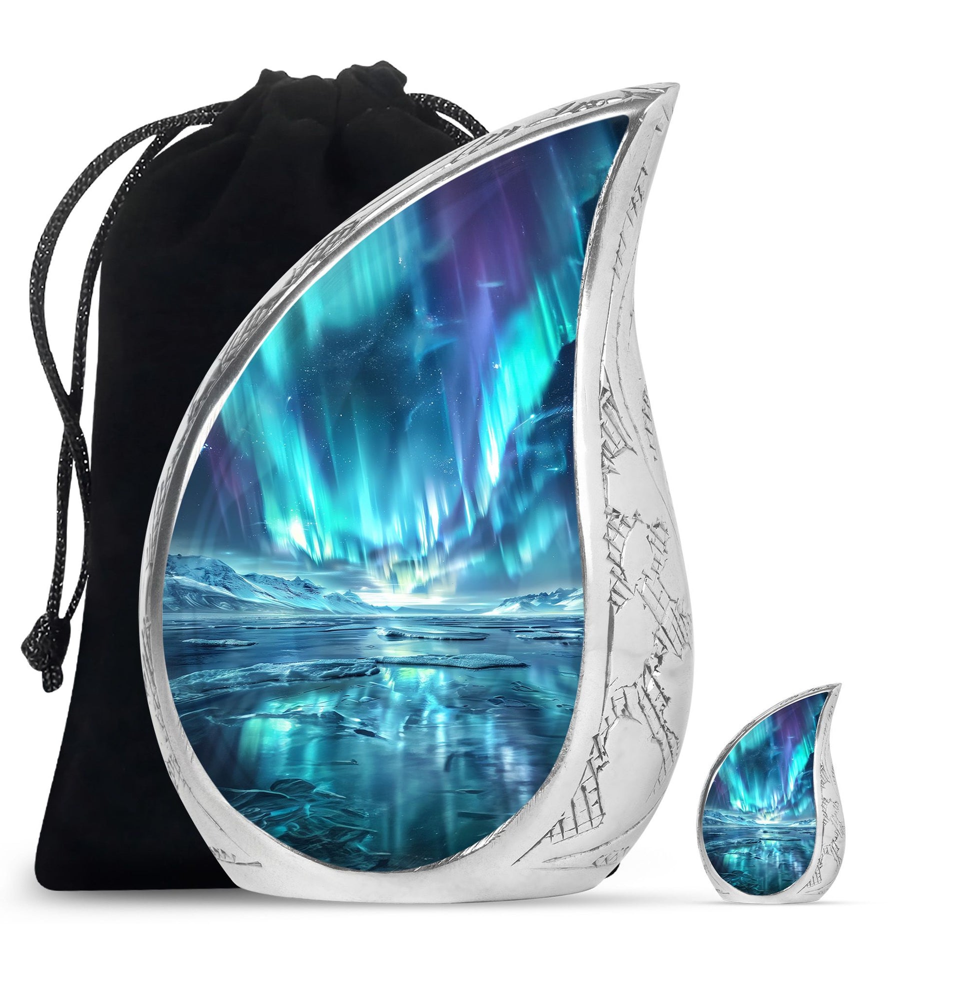 Northern Lights Memorial Urn For Ashes Large Funeral, Ashes Urn