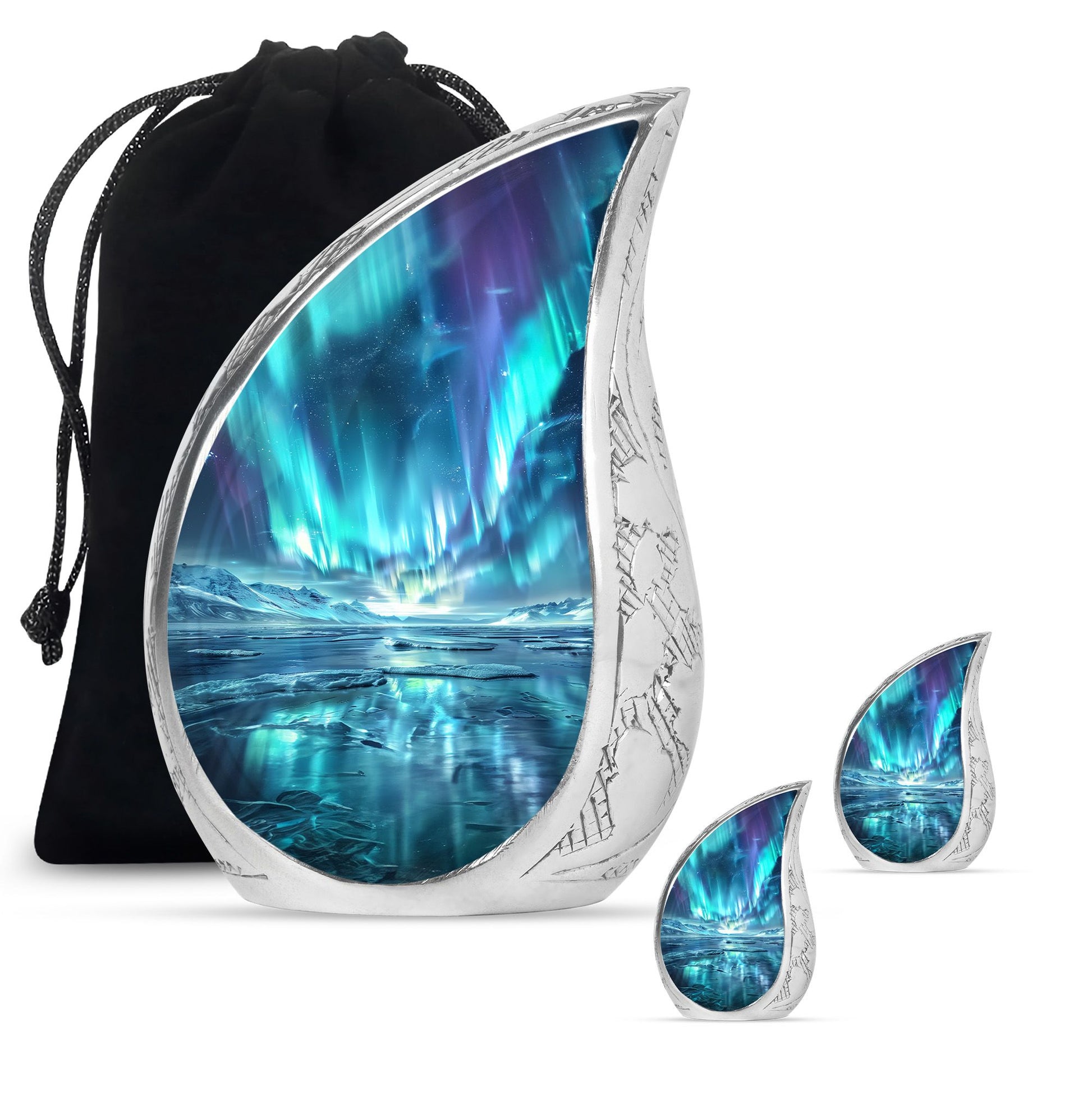 Northern Lights Memorial Urn For Ashes Large Funeral, Ashes Urn