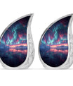 Northern Lights Small Urn For Human Ashes Funeral, Ashes Urn For Ashes