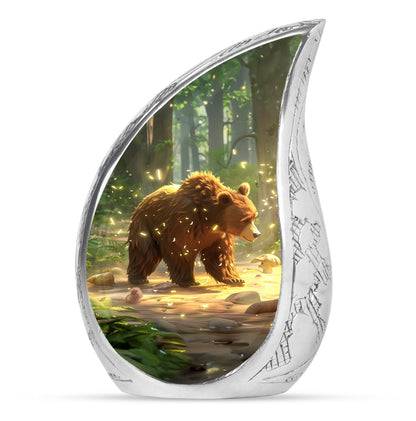 Personalized Bear Cremation Urn for Human Ashes - 10-inch, 200 cu in - Yatskia