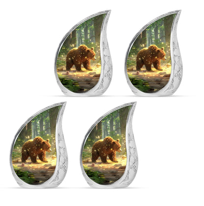 Personalized Bear Cremation Urn for Human Ashes - 10-inch, 200 cu in - Yatskia