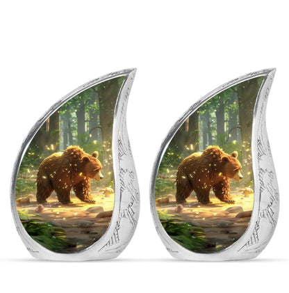 Personalized Bear Cremation Urn for Human Ashes - 10-inch, 200 cu in - Yatskia