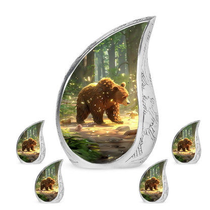 Personalized Bear Cremation Urn for Human Ashes - 10-inch, 200 cu in - Yatskia