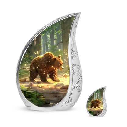 Personalized Bear Cremation Urn for Human Ashes - 10-inch, 200 cu in - Yatskia