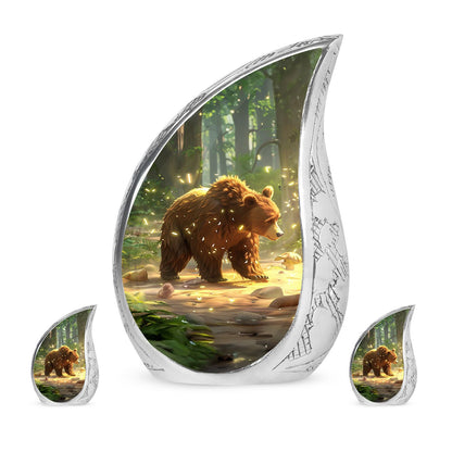 Personalized Bear Cremation Urn for Human Ashes - 10-inch, 200 cu in - Yatskia