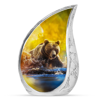 Personalized Bear Cremation Urn for Mom - 10-inch, 200 cu in - Yatskia