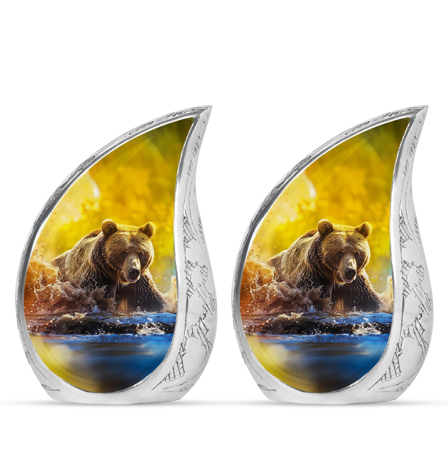 Personalized Bear Cremation Urn for Mom - 10-inch, 200 cu in - Yatskia