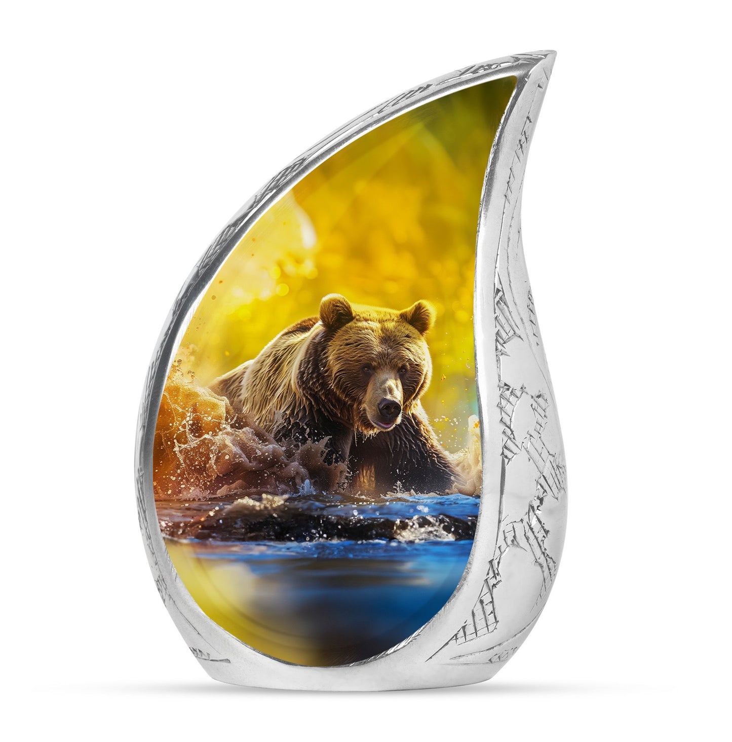 Personalized Bear Cremation Urn for Mom - 10-inch, 200 cu in - Yatskia