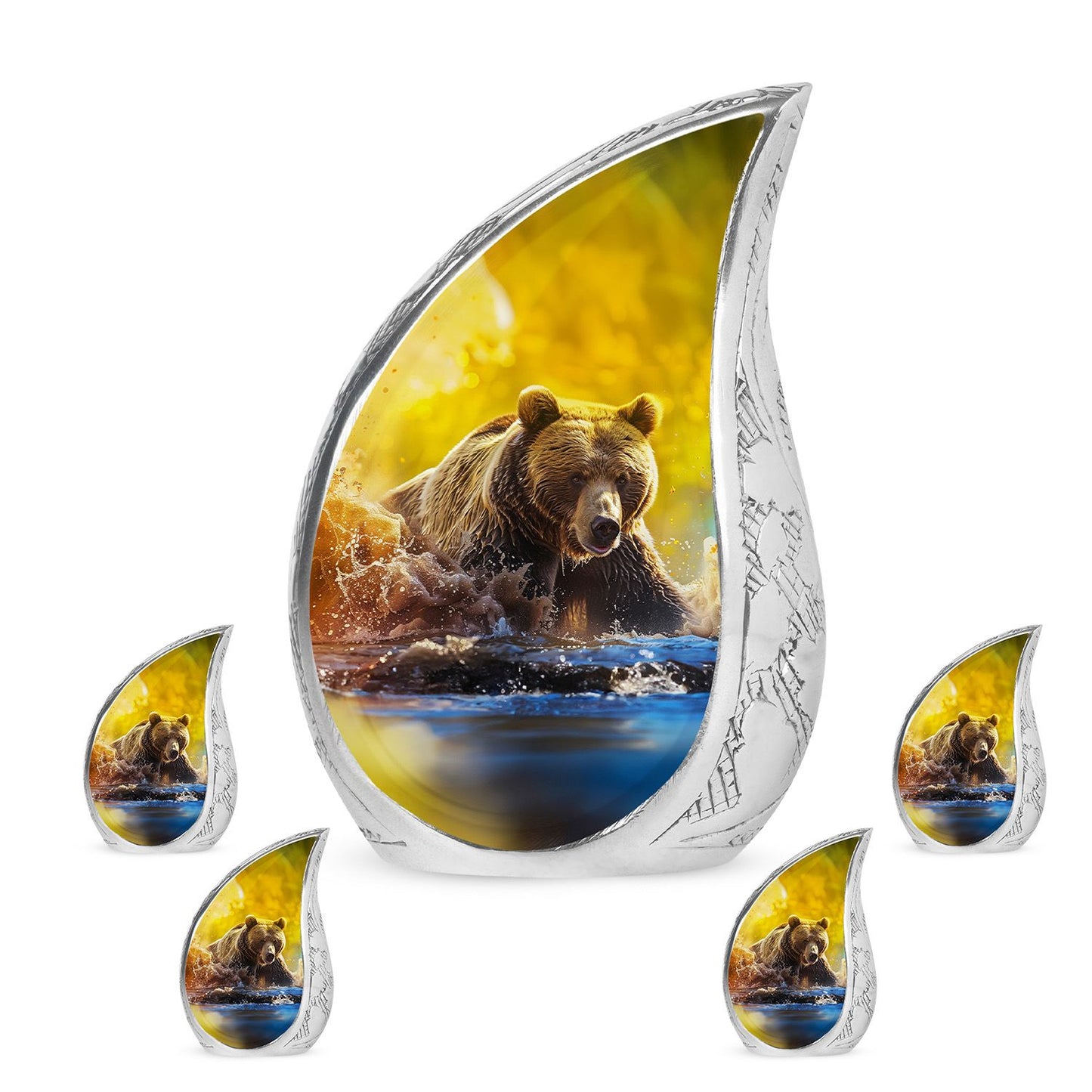 Personalized Bear Cremation Urn for Mom - 10-inch, 200 cu in - Yatskia