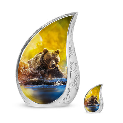 Personalized Bear Cremation Urn for Mom - 10-inch, 200 cu in - Yatskia
