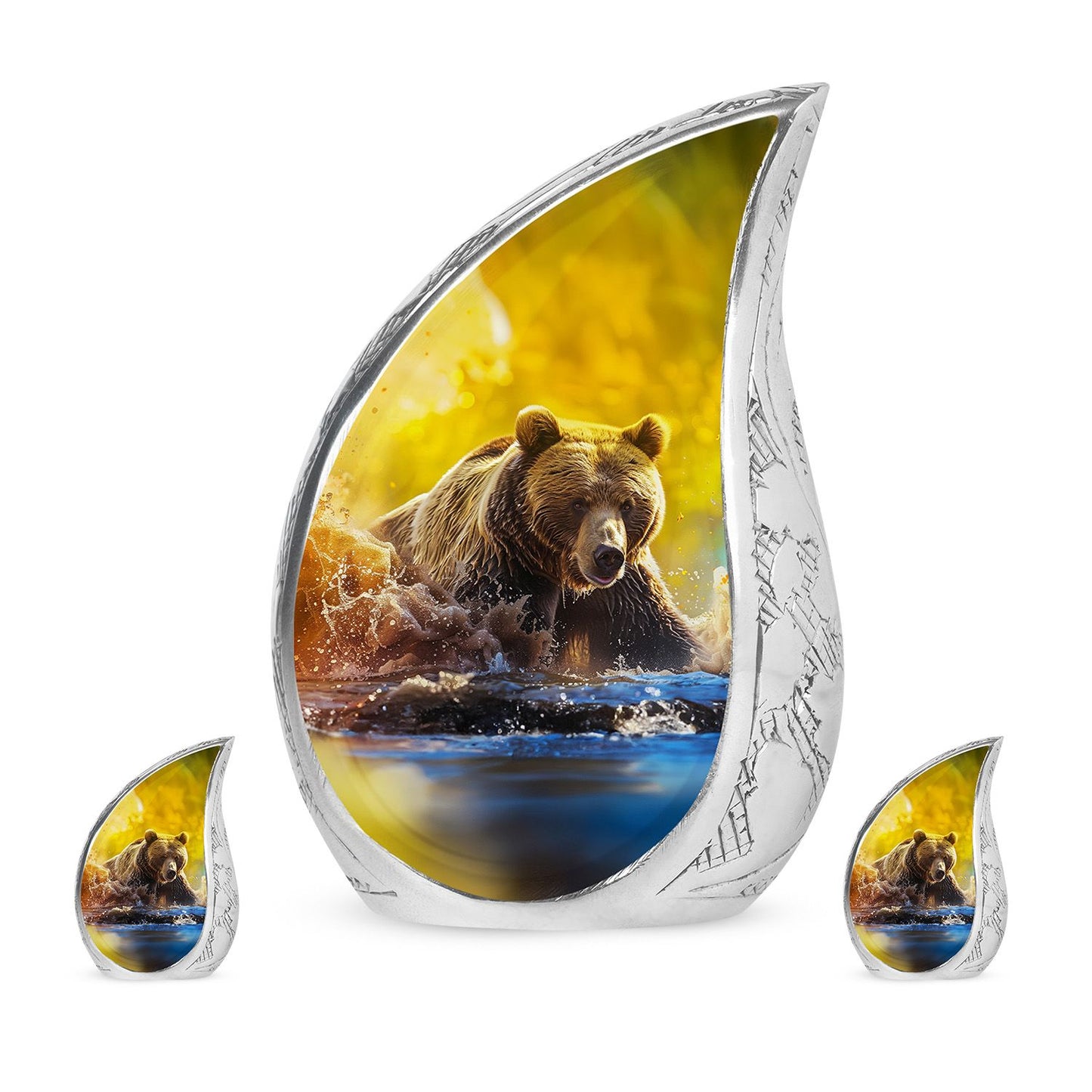 Personalized Bear Cremation Urn for Mom - 10-inch, 200 cu in - Yatskia
