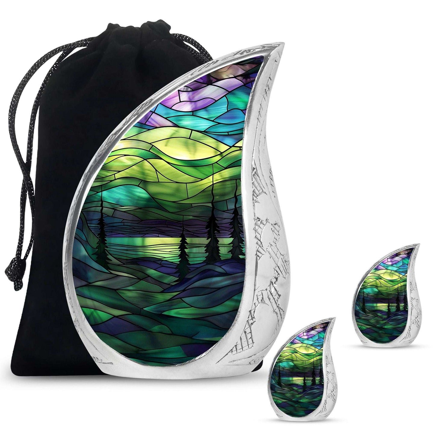 Northern Lights Urn For Human Ashes - Adult Urns For Men & Women