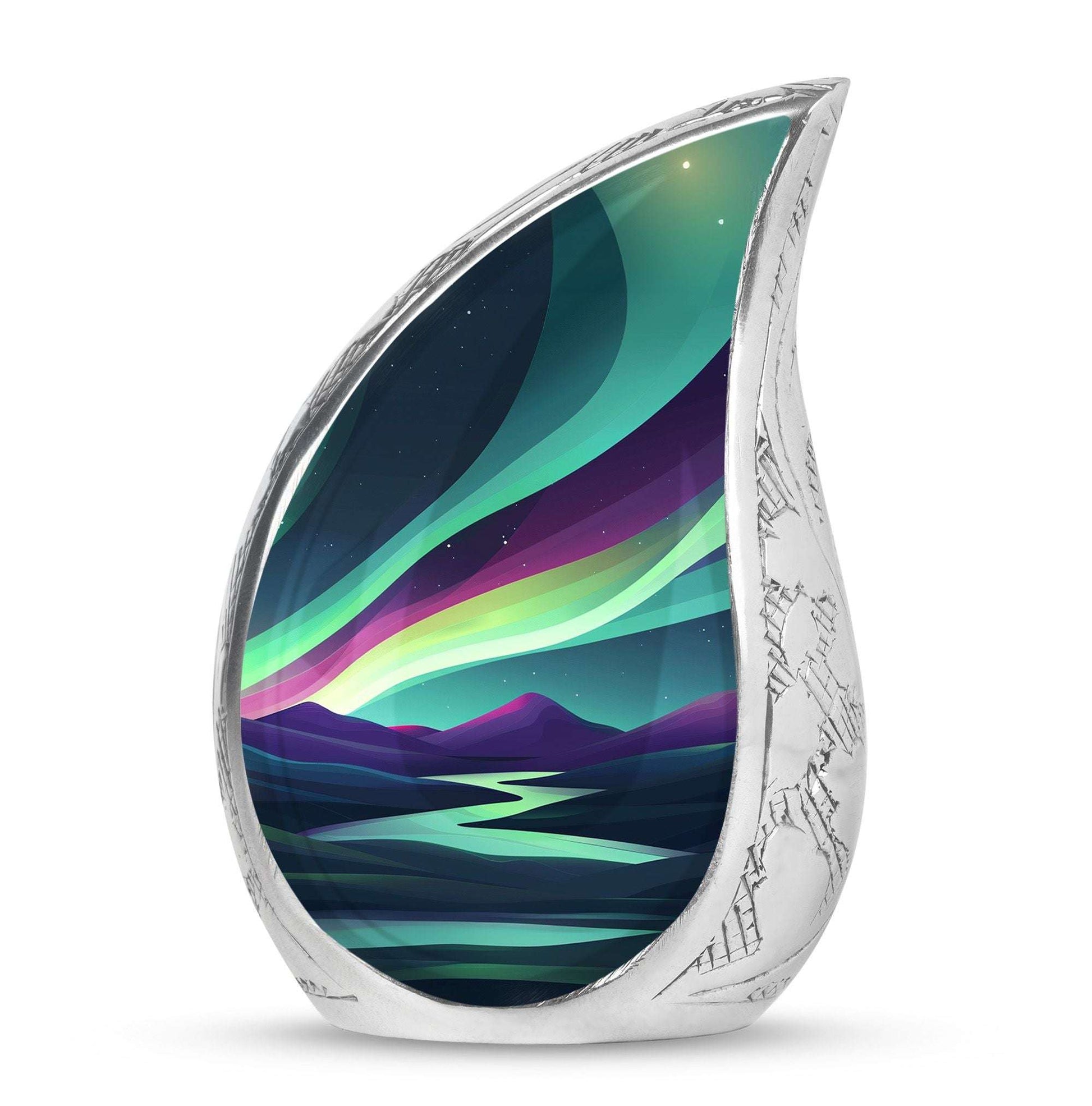 Northern Lights Funeral Urns - Large Decorative Urn For Male & Female