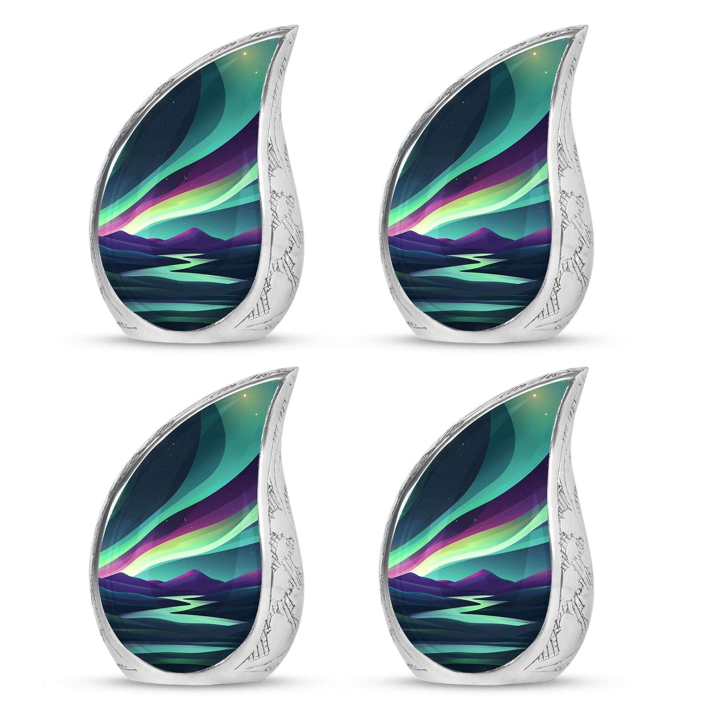 Northern Lights Funeral Urns - Large Decorative Urn For Male & Female