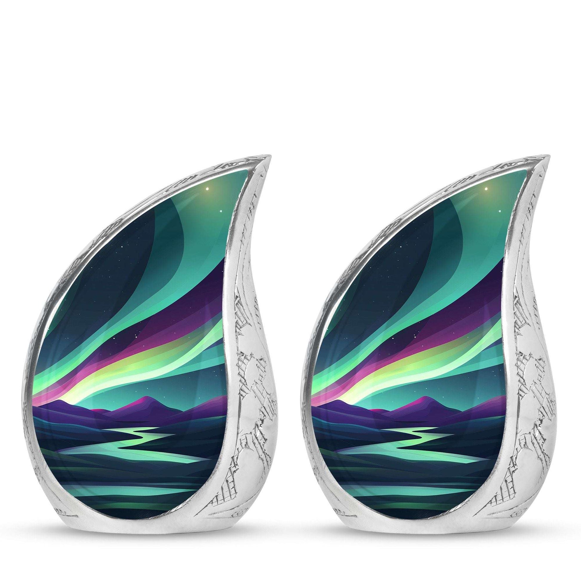 Northern Lights Funeral Urns - Large Decorative Urn For Male & Female