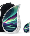 Northern Lights Funeral Urns - Large Decorative Urn For Male & Female