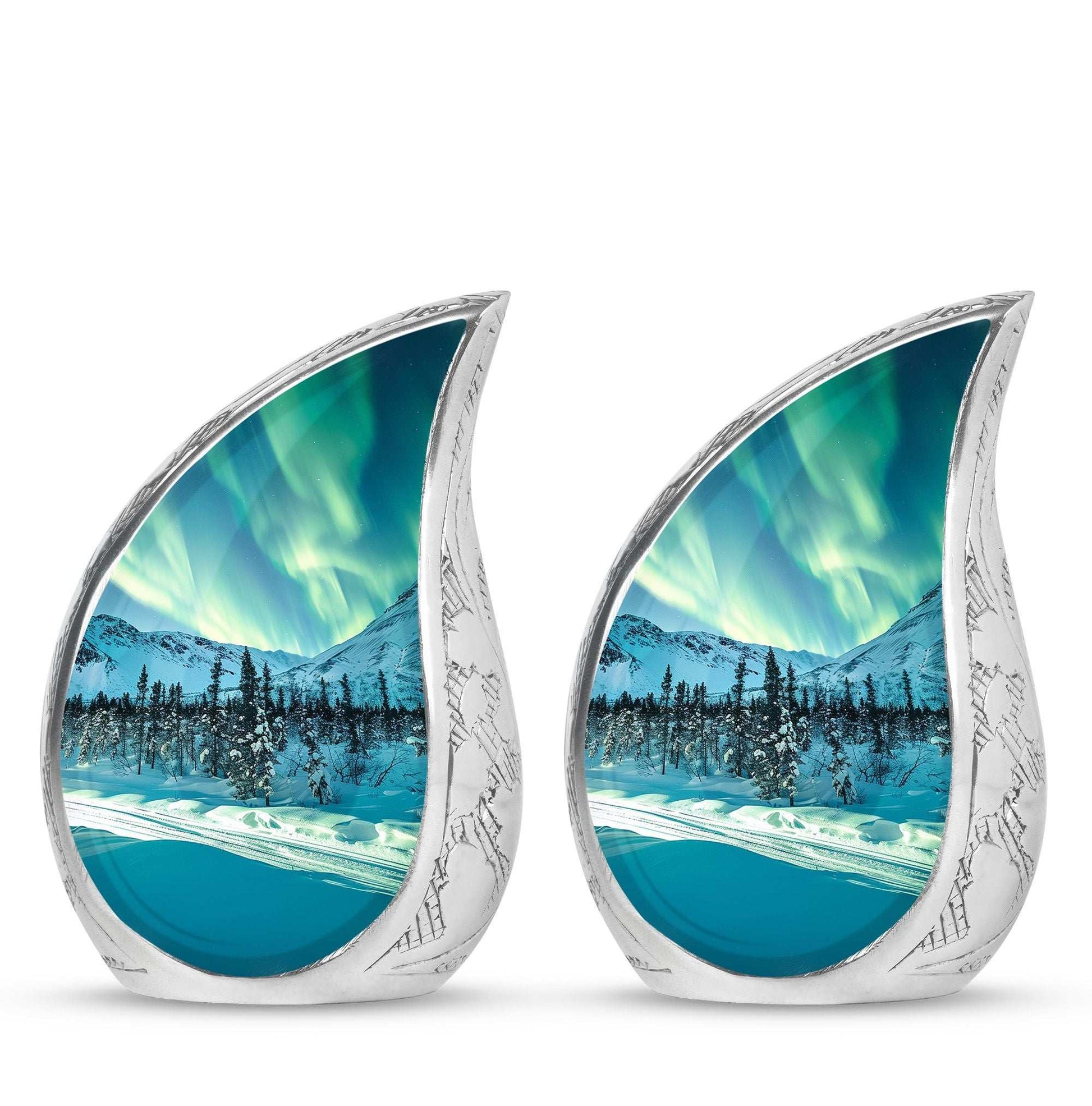 Northern Lights Large Urn For Ashes  - Cremation Urns For Man & Women