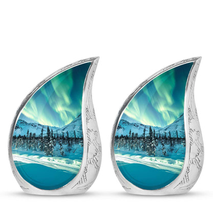 Northern Lights Large Urn For Ashes  - Cremation Urns For Man & Women