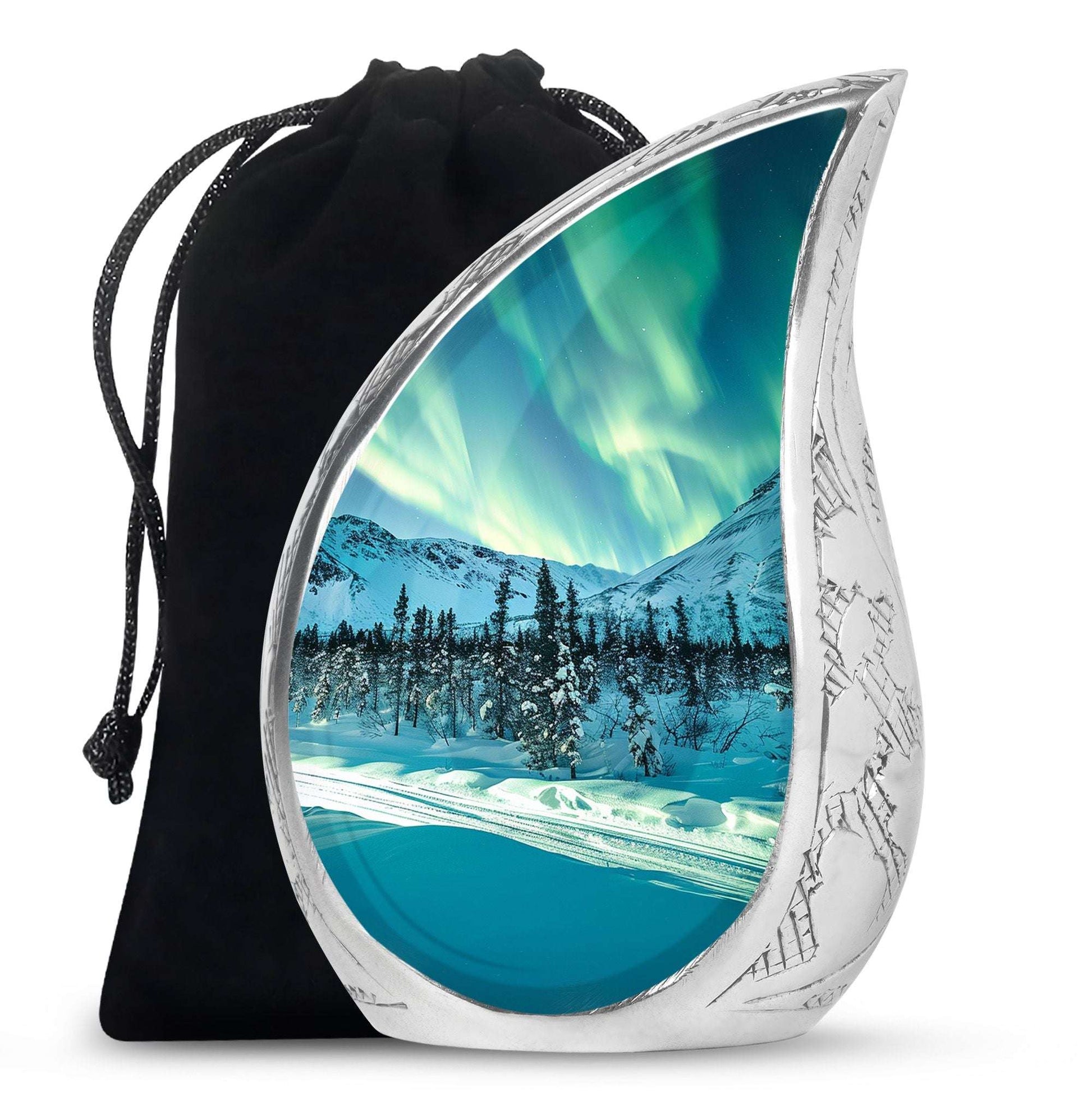 Northern Lights Large Urn For Ashes  - Cremation Urns For Man & Women