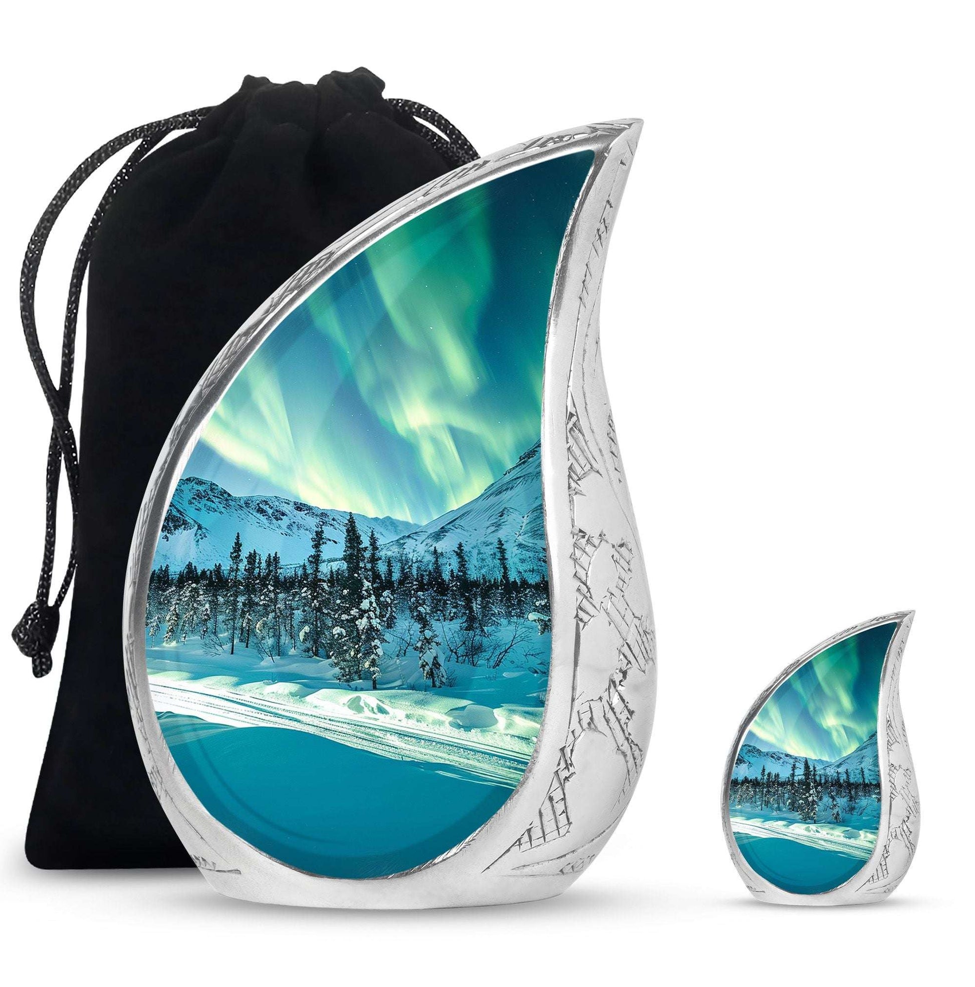 Northern Lights Large Urn For Ashes  - Cremation Urns For Man & Women