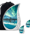 Northern Lights Large Urn For Ashes  - Cremation Urns For Man & Women