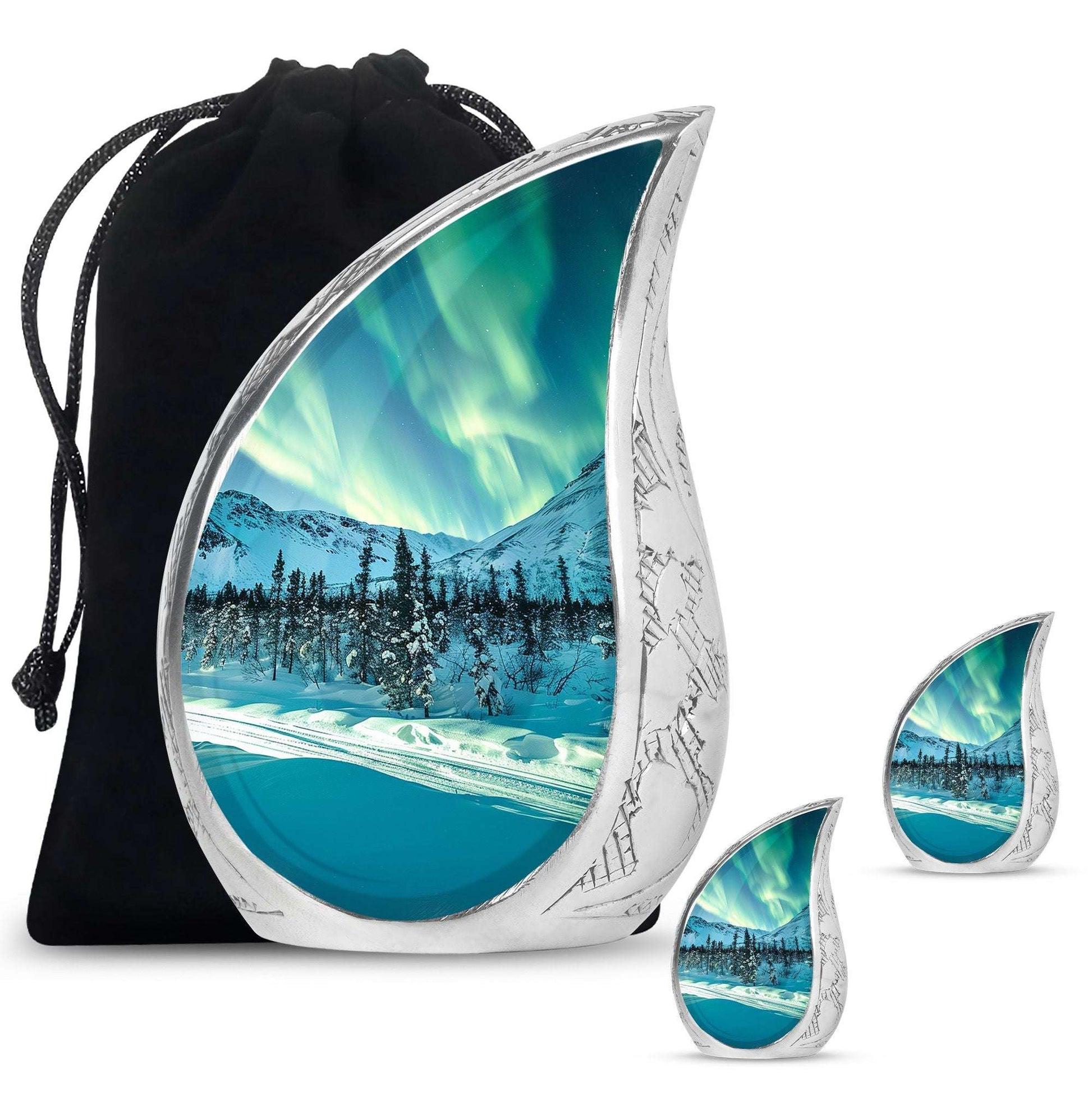 Northern Lights Large Urn For Ashes  - Cremation Urns For Man & Women