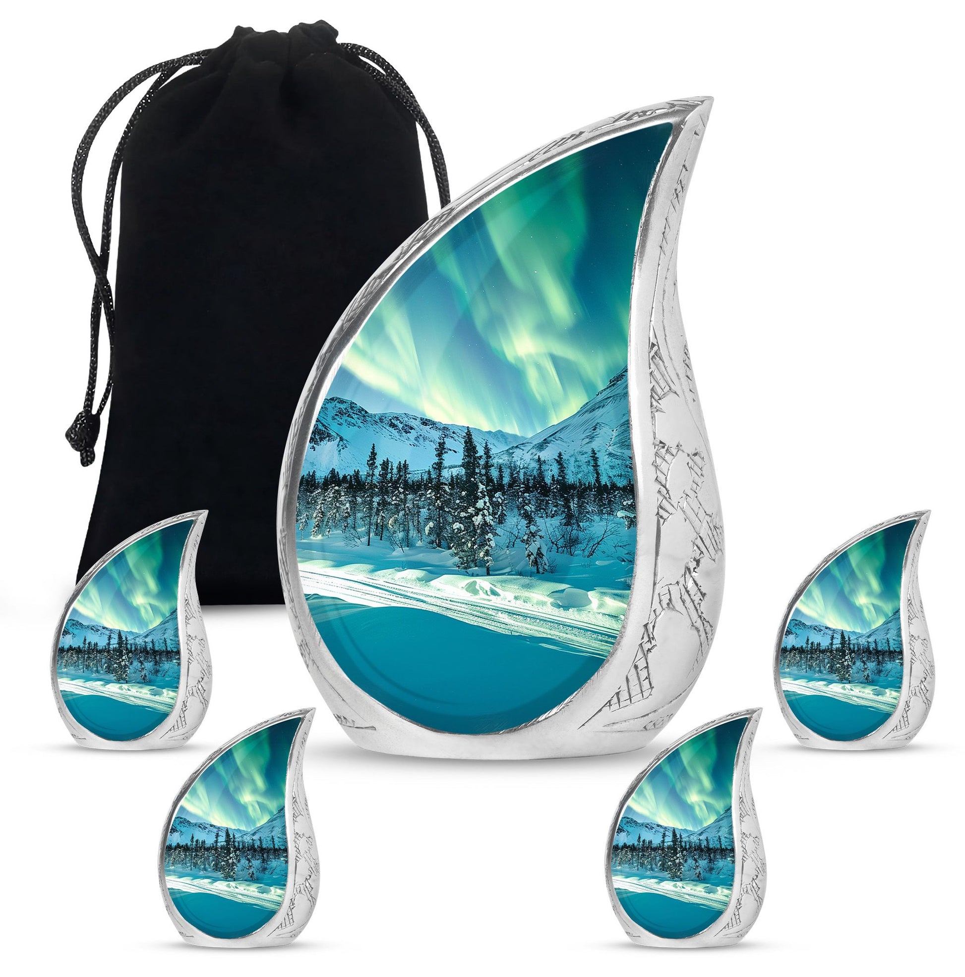 Northern Lights Large Urn For Ashes  - Cremation Urns For Man & Women