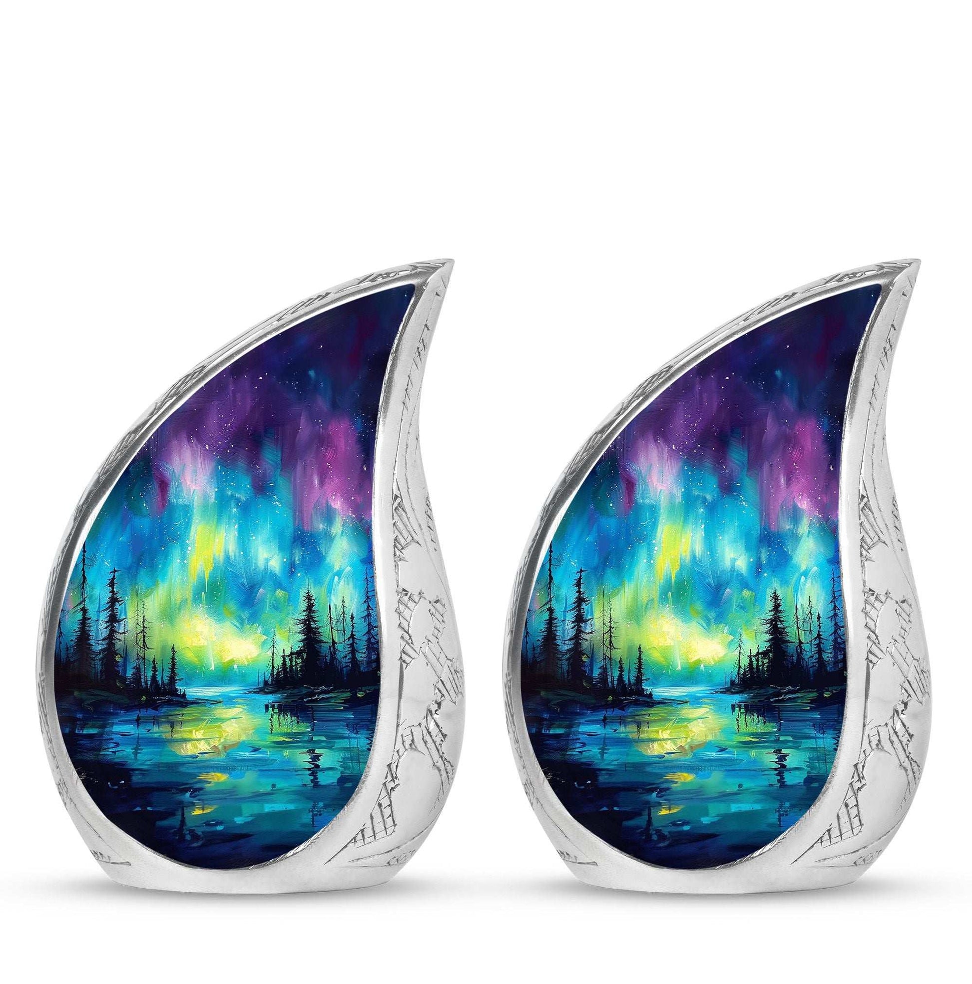 Northern Lights Cremation Urns For Human Ashes - Urn Keepsake Set