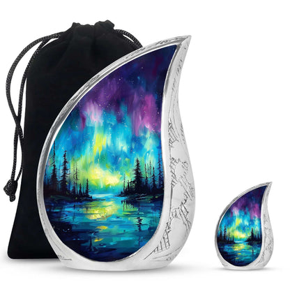 Northern Lights Cremation Urns For Human Ashes - Urn Keepsake Set