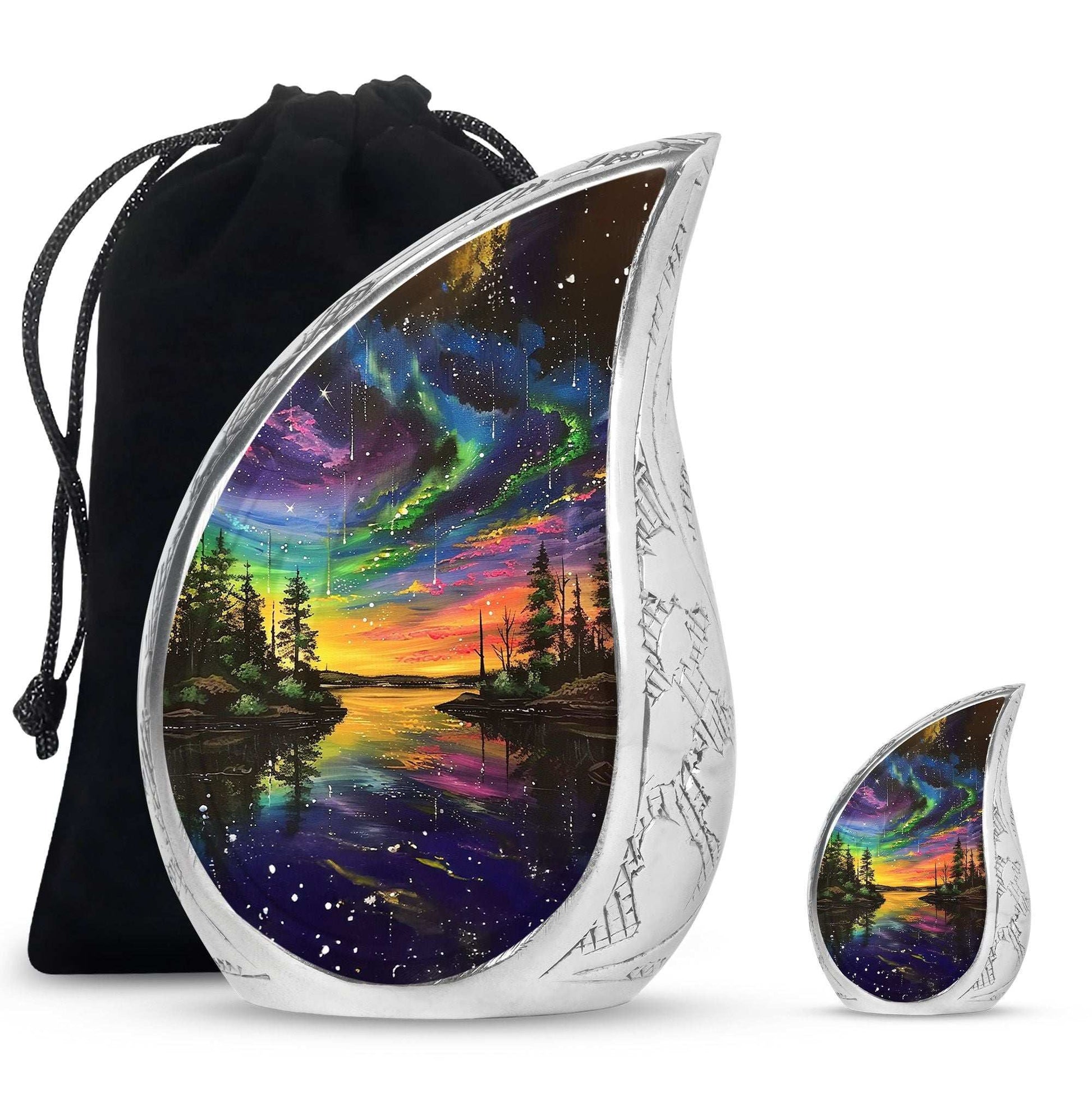 Northern Lights Urn For Human Ashes - Aurora Borealis Adult Large Urns