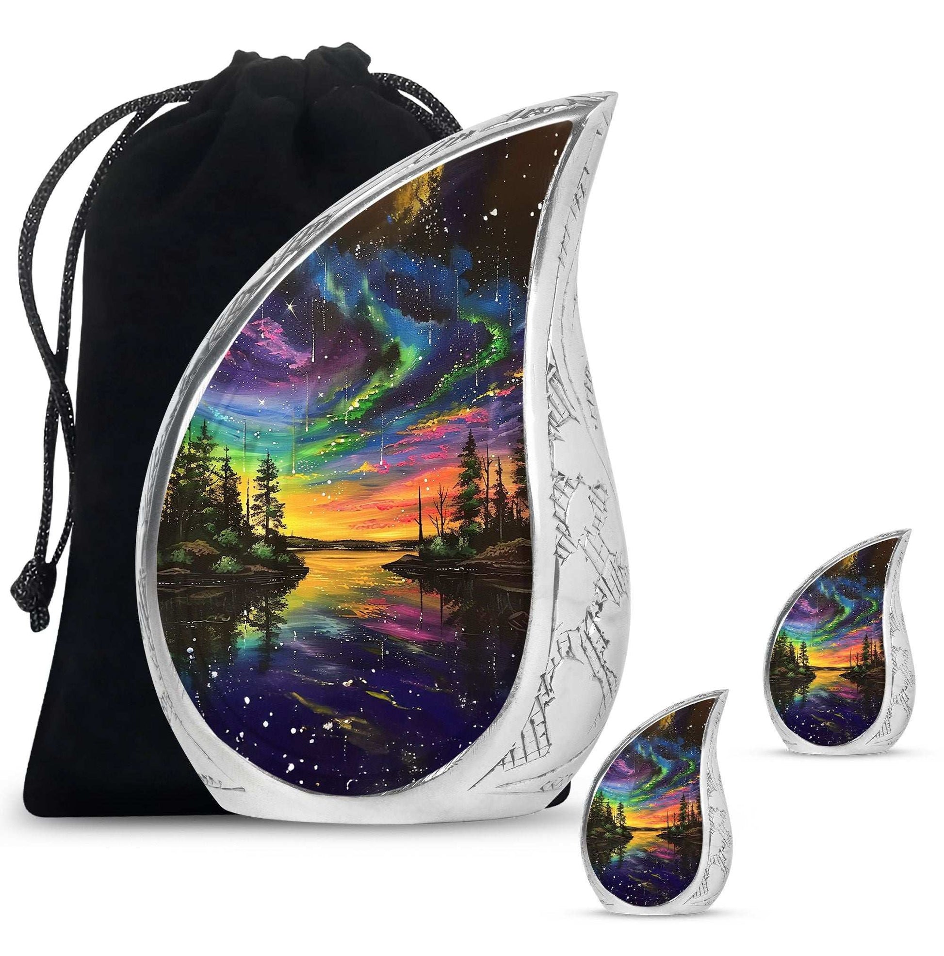 Northern Lights Urn For Human Ashes - Aurora Borealis Adult Large Urns