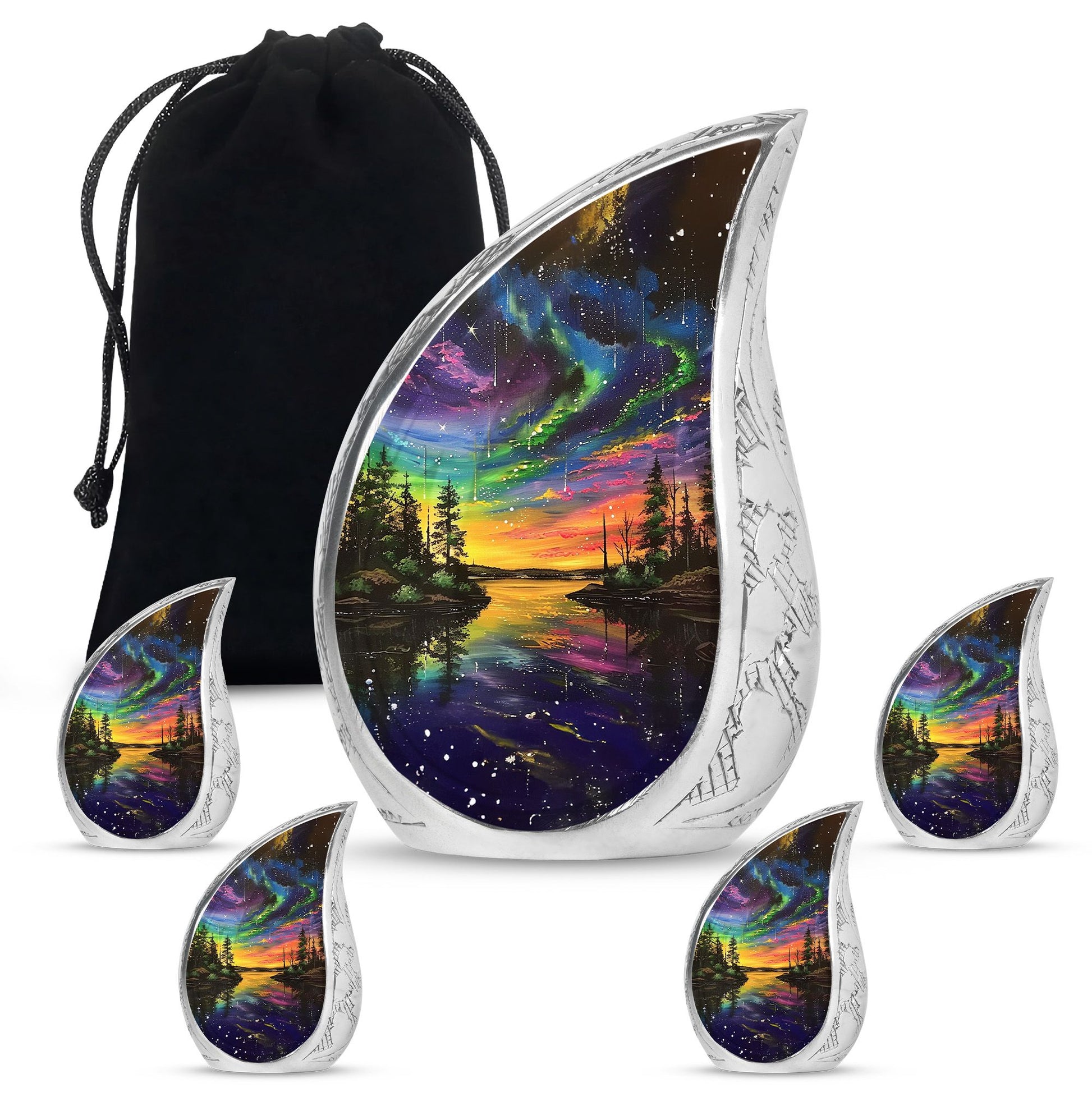 Northern Lights Urn For Human Ashes - Aurora Borealis Adult Large Urns