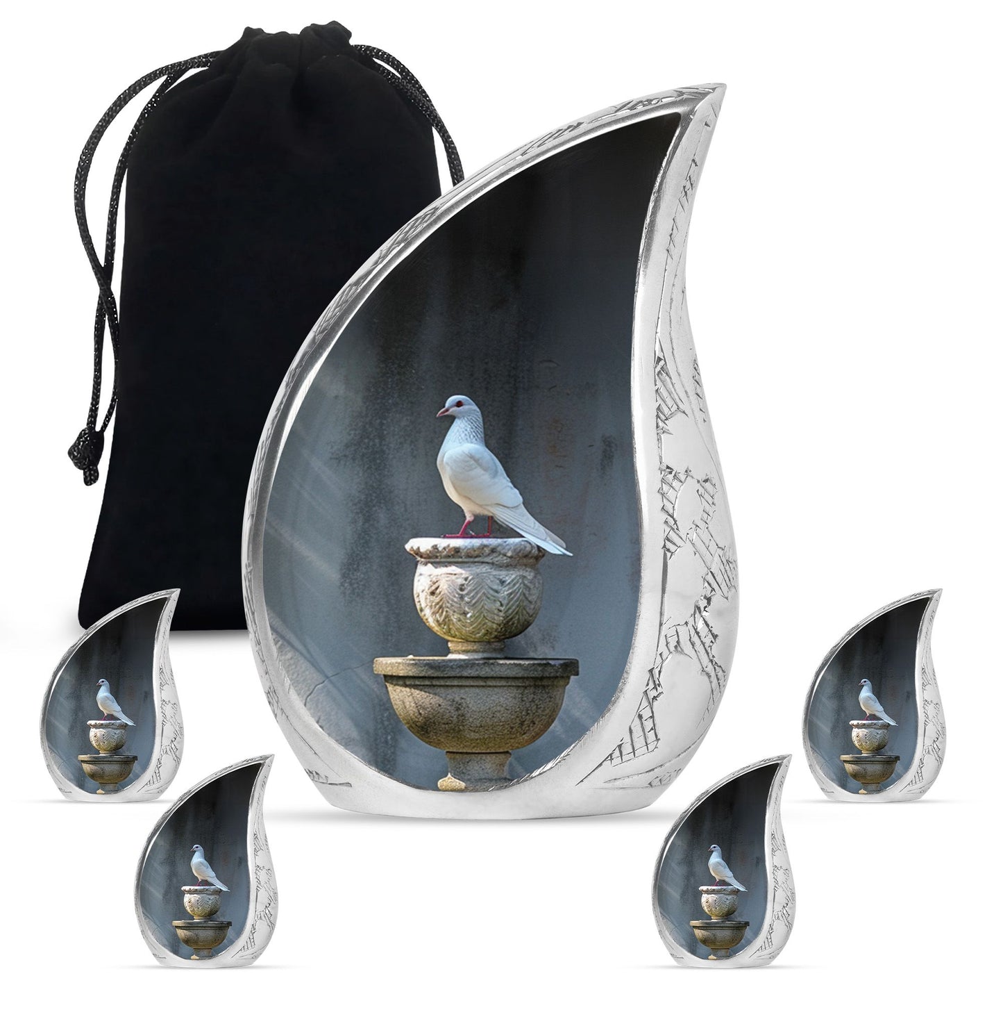 Personalized Bird Cremation Urn for Mom - 10-inch, 200 cu in - Yatskia