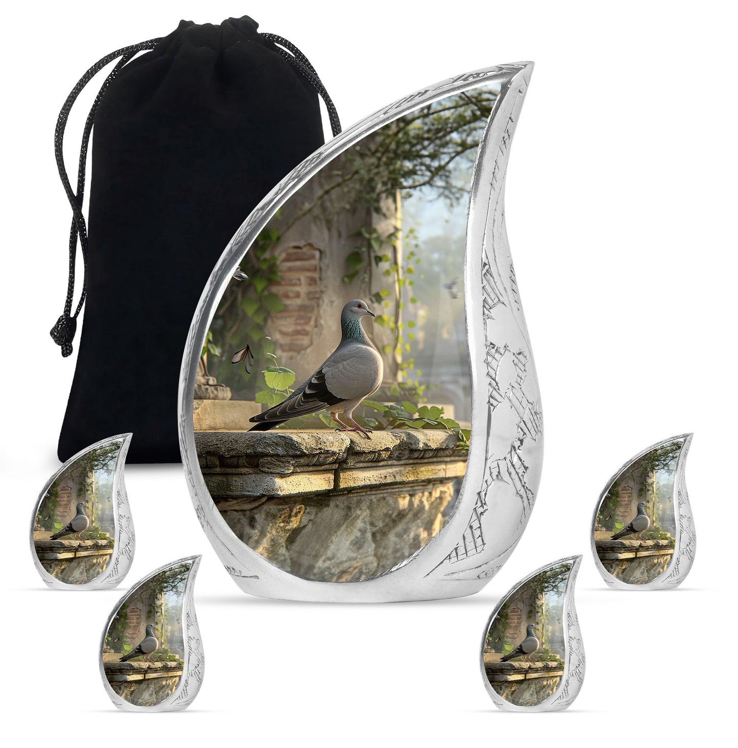 Personalized Bird Cremation Urn for Human Ashes - 10-inch, 200 cu in - Yatskia