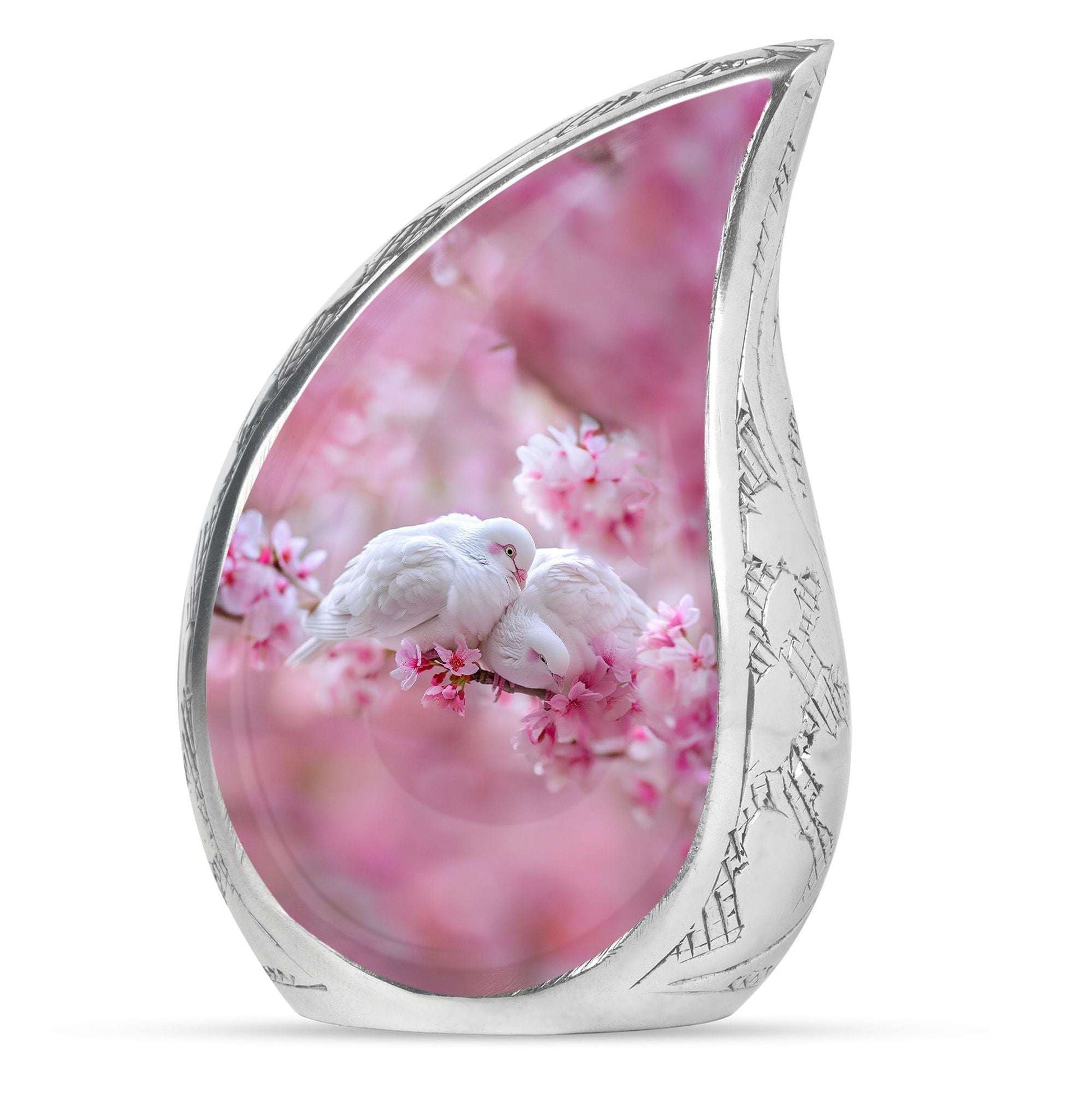 White Couple Dove Burial Urn - Cremation Urn For Loved Ones