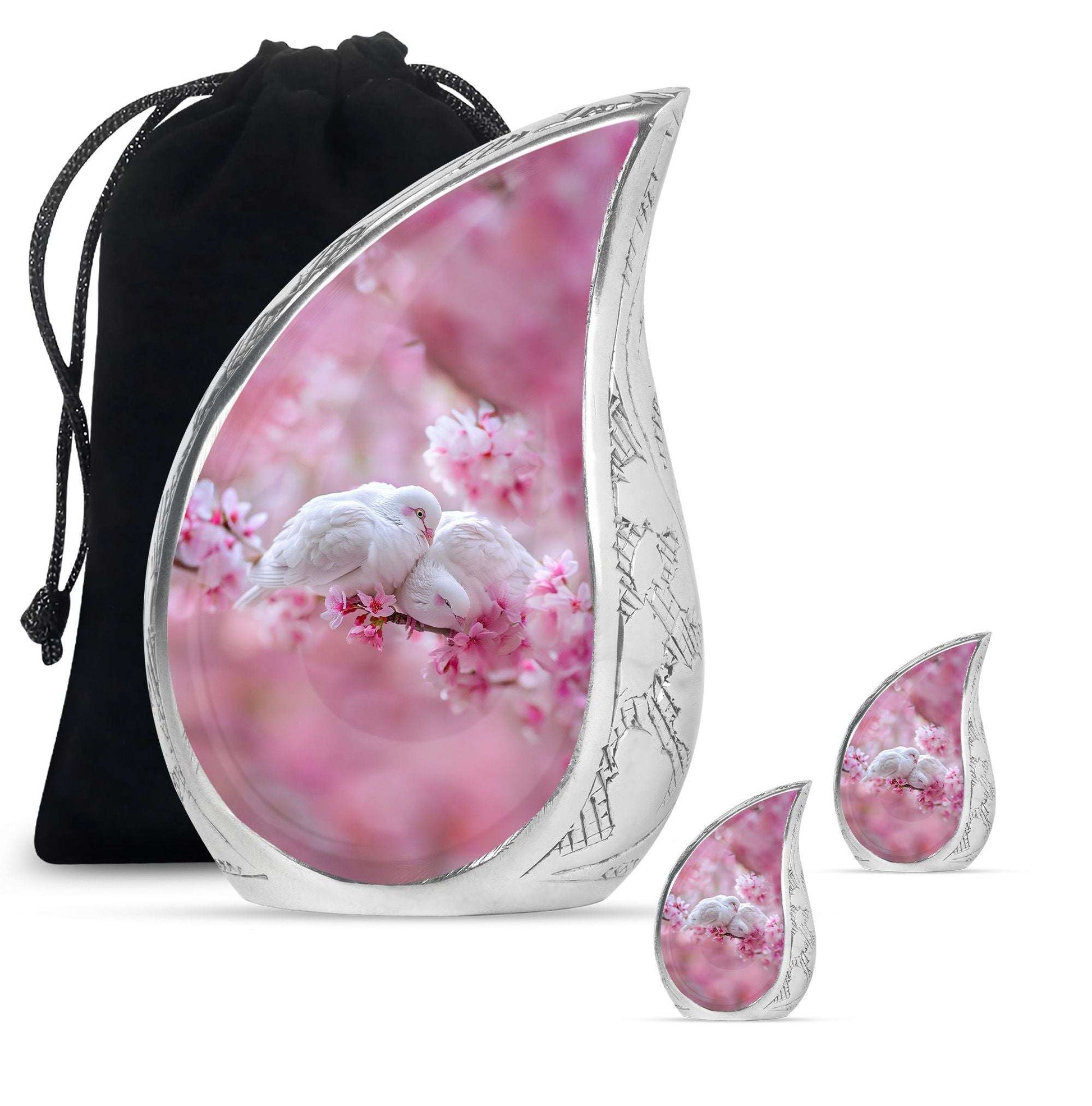 White Couple Dove Burial Urn - Cremation Urn For Loved Ones