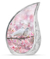 White Couple Dove Pink Urns For Loved Ones - Burial Urns For Couple