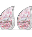 White Couple Dove Pink Urns For Loved Ones - Burial Urns For Couple