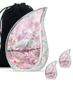 White Couple Dove Pink Urns For Loved Ones - Burial Urns For Couple