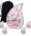 White Couple Dove Pink Urns For Loved Ones - Burial Urns For Couple