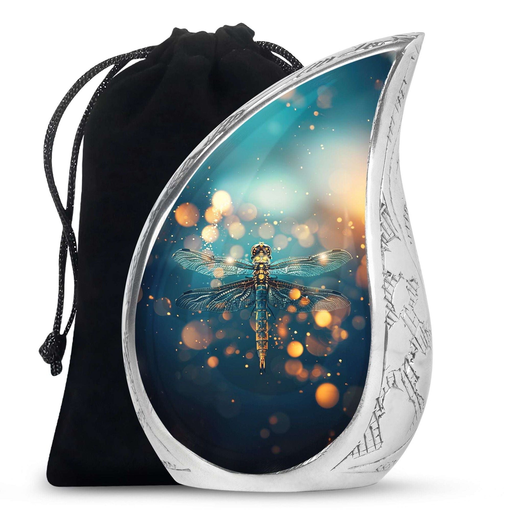 Green Dragonfly Burial Cremation Urns - Large Urn For Ashes For Women