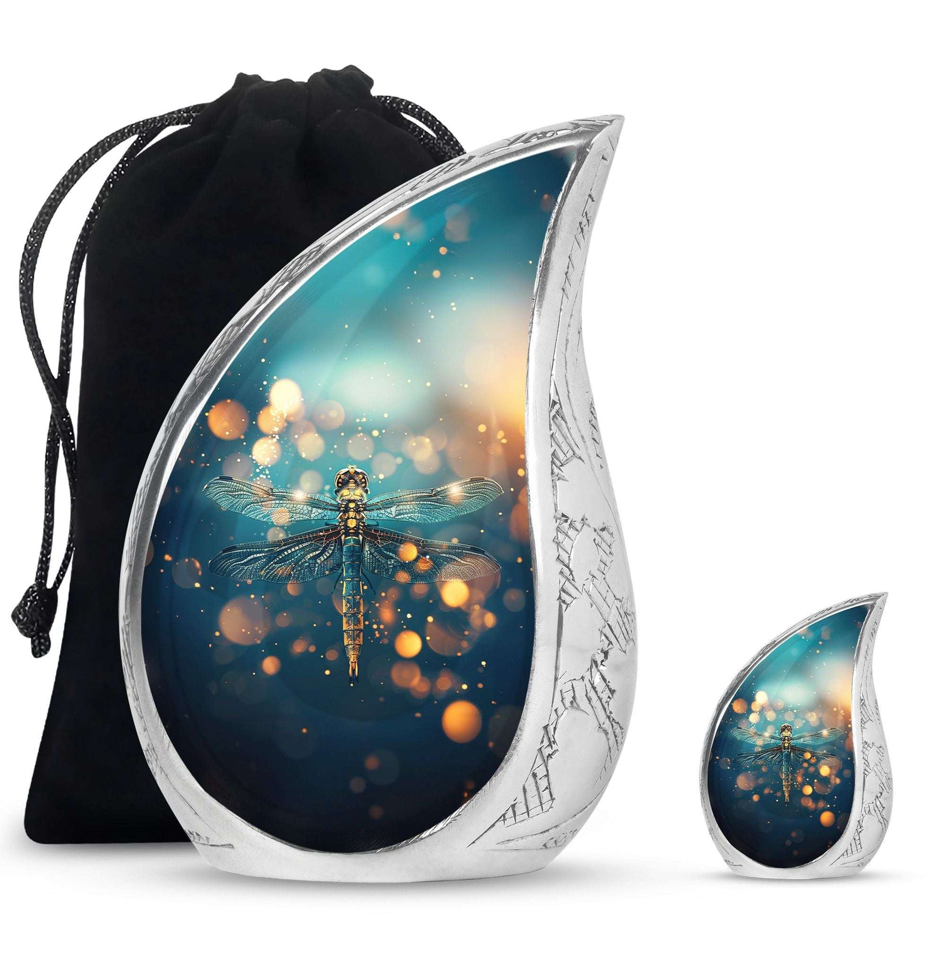 Green Dragonfly Burial Cremation Urns - Large Urn For Ashes For Women