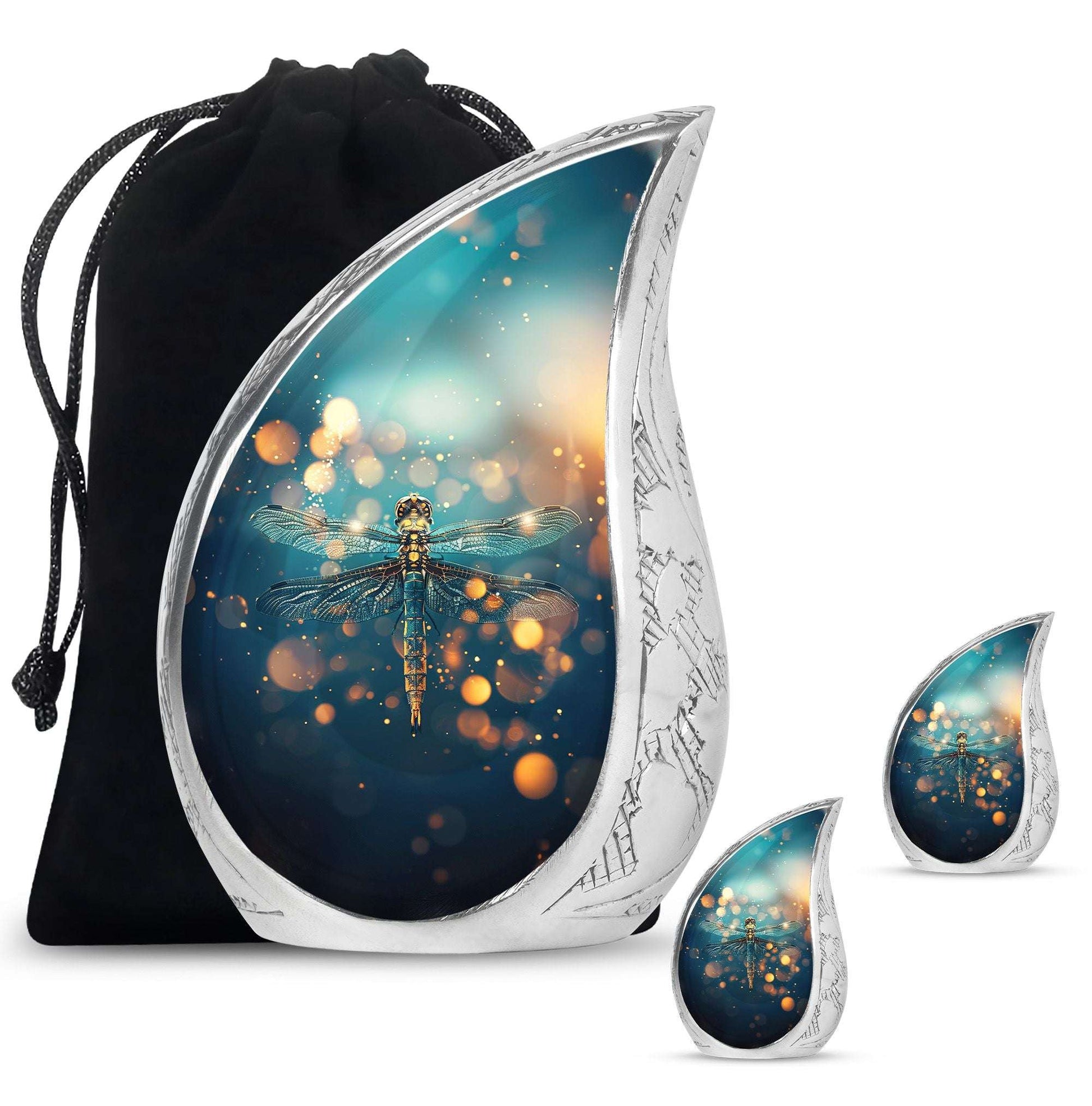 Green Dragonfly Burial Cremation Urns - Large Urn For Ashes For Women