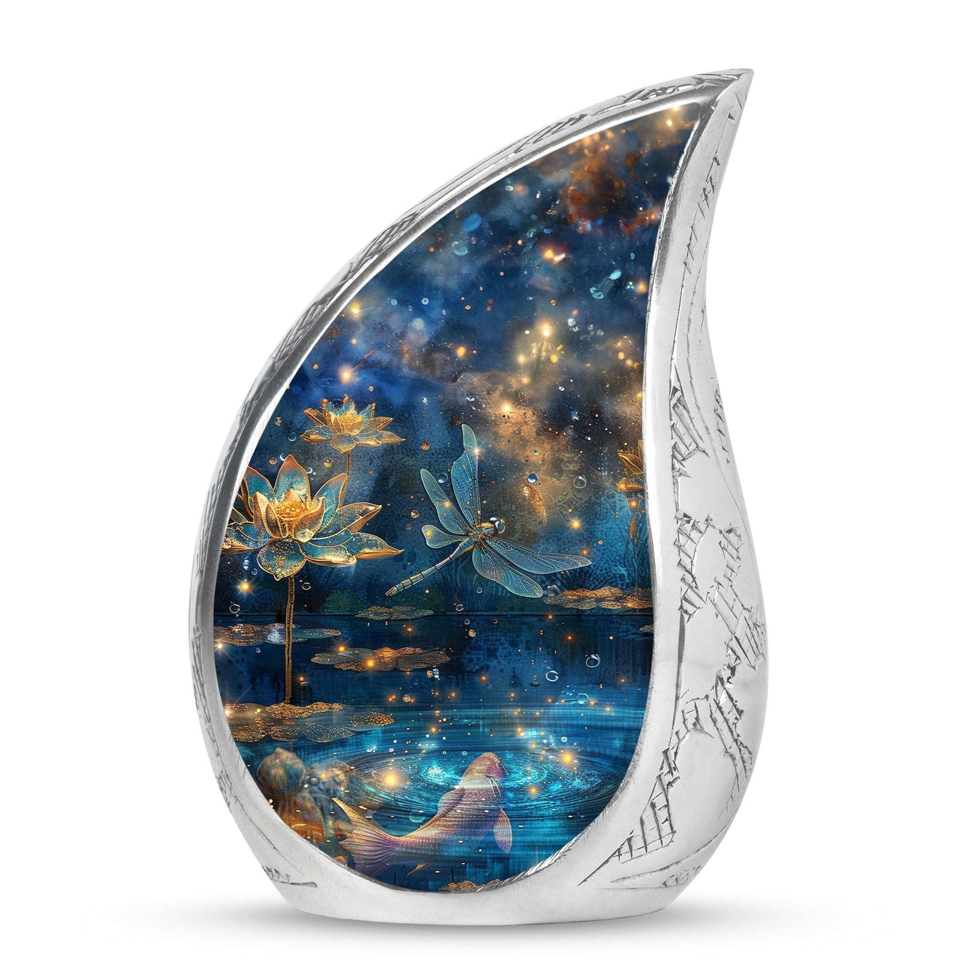 Dragonfly Lotus Cremation Urns For Ashes - Burial Urns For Women