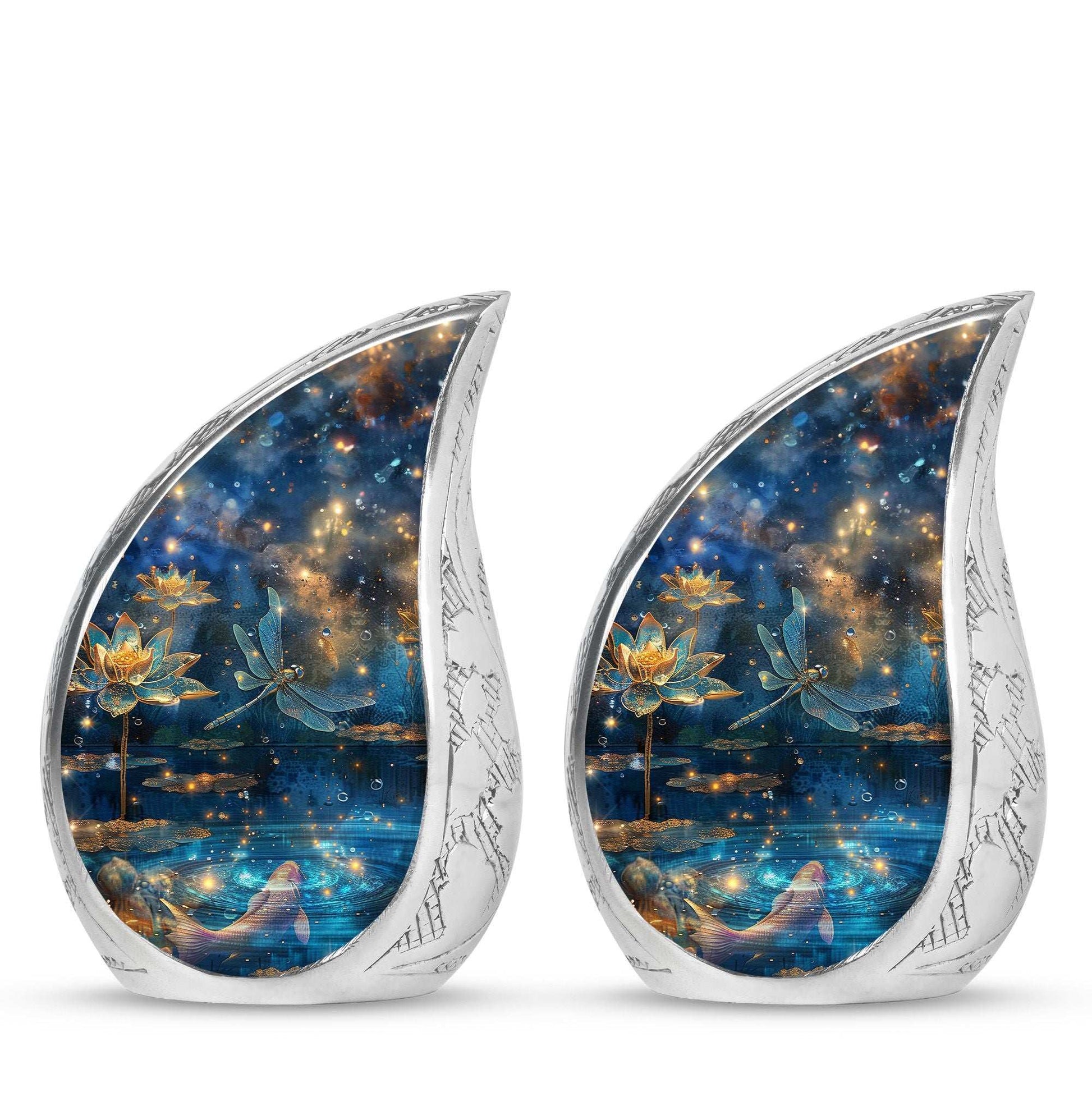 Dragonfly Lotus Cremation Urns For Ashes - Burial Urns For Women