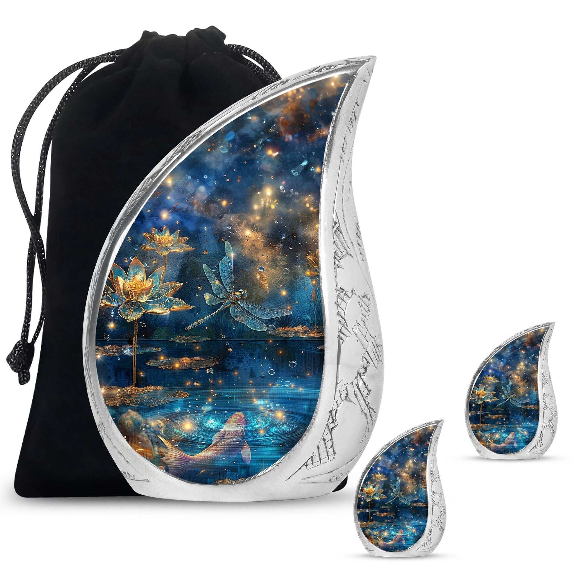 Dragonfly Lotus Cremation Urns For Ashes - Burial Urns For Women