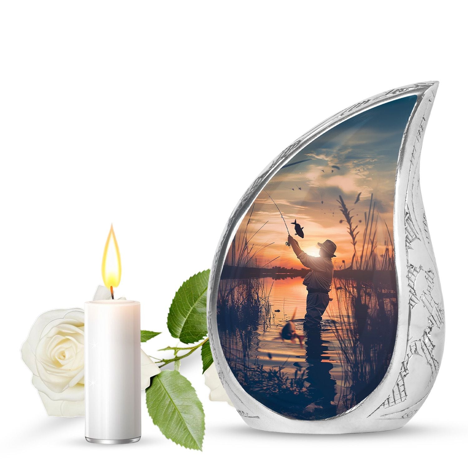 Father Fishing Funeral Urns - Urns For Human Ashes Dad
