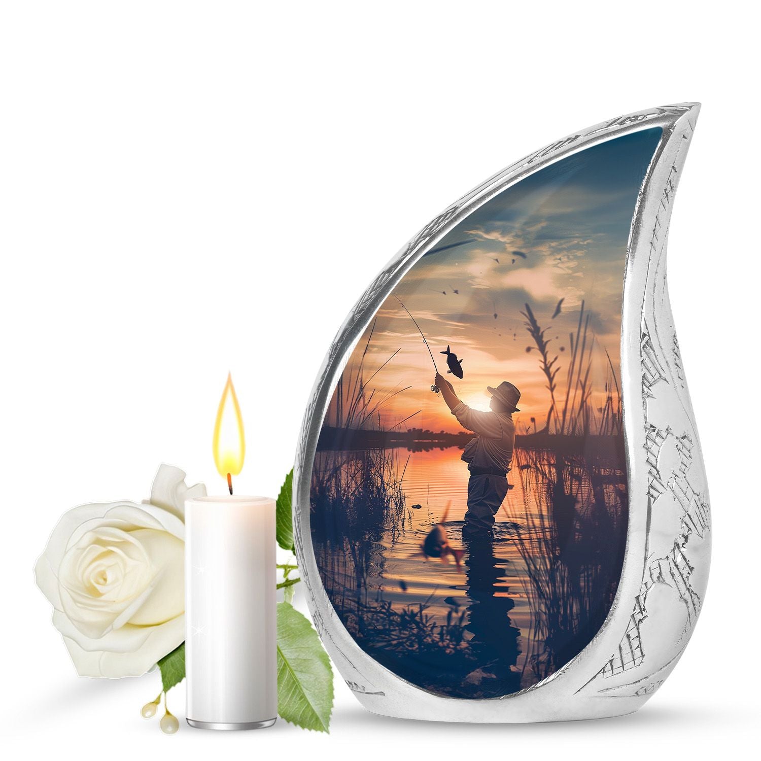 Father Fishing Funeral Urns - Urns For Human Ashes Dad