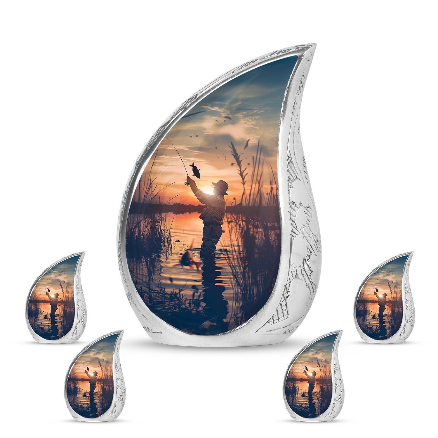 Father Fishing Funeral Urns - Urns For Human Ashes Dad